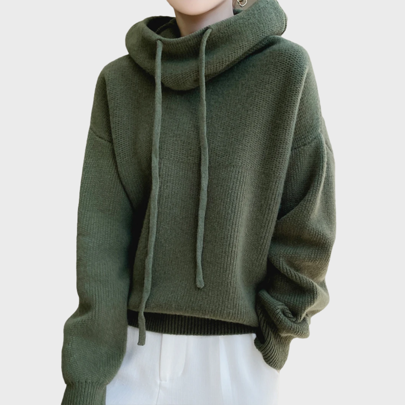 Women's Wool Hoodie with Drawstring