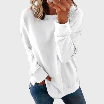 Elizabeth – Lightweight style with a solid colour jumper