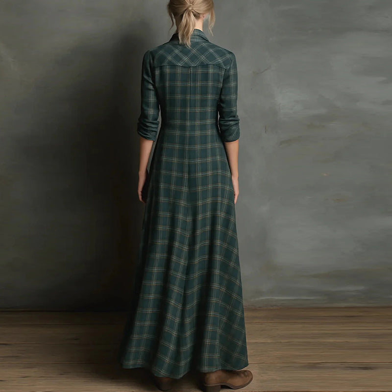 Savannah Plaid Maxi Shirt Dress